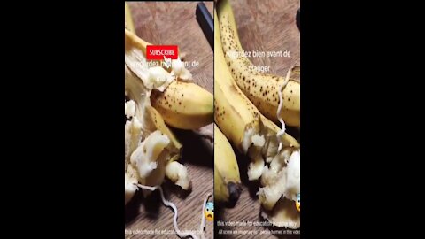 worm in banana