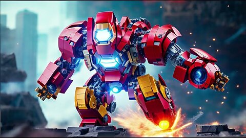 Lego Iron Man Mech Style - AI generated