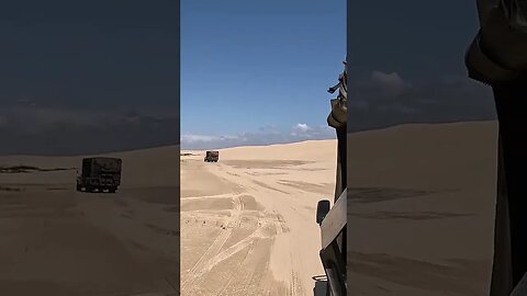 Truck Driving Through The Sand Dunes #shorts #matrix #desert #truck #travel #australia #tour