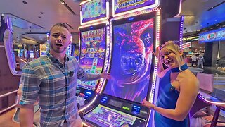 My Cousin Plays Slots With Greta At Aria Las Vegas!!