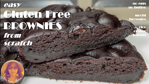 Easy Gluten Free Brownies From Scratch | Without Eggs | No Butter | EASY RICE COOKER CAKE RECIPES