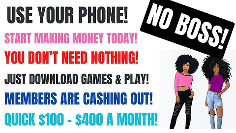 Use Your Phone! Get Paid To Play Games! Start Today No Boss Work From Home Side Hustle Money #wfh