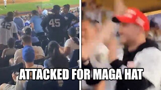 Man in MAGA Hat ATTACKED at Yankee Stadium