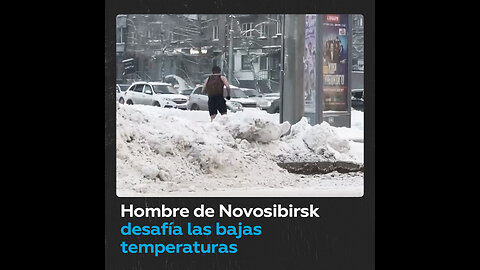 Residente de Novosibirsk corre en pantaloneta y camiseta en pleno invierno a -36 °C