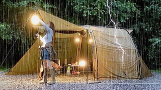 Camping in the Rain Rainstorm Enjoying Relax Solo Tent Shelter Camping Rain ASMR. Instantly fall asleep into deep sleep