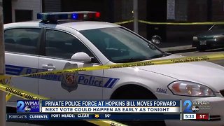 Johns Hopkins University private police force bill moves forward