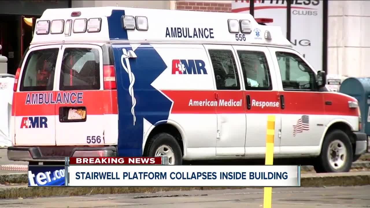 Person injured after Stairwell platform collapse inside Buffalo building