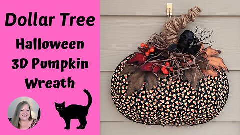 Halloween 3D Pumpkin Wreath Tutorial ~ Dollar Tree 3D Pumpkin Wreath DIY ~Farmhouse Halloween Wreath