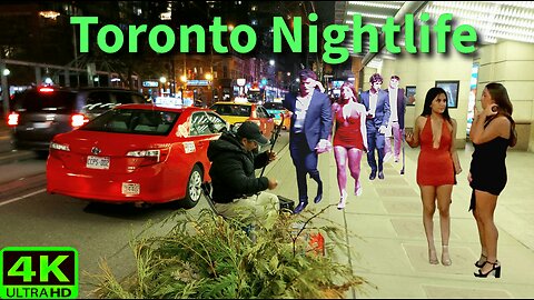 【4K】Friday Night 🔥 Exploring Nightlife Downtown Toronto Canada 🇨🇦