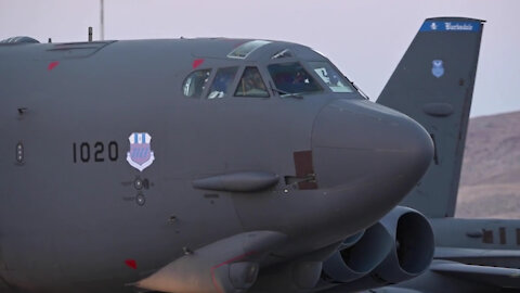 Red Flag 21-3 B-52, EC-130, AWACS taxing