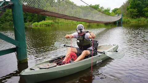 MAGNET FISHING UNDER 60 YEAR OLD PARK BRIDGE FROM KAYAK!! (Antique Find!?)