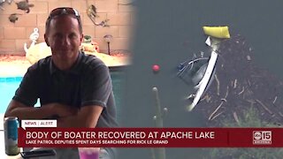 Body of boater recovered at Apache Lake
