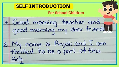 Self introduction in School for children #knowledge #selfintroduction #gk
