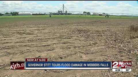 Governor Stitt tours flood damage in Webbers Falls