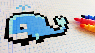 how to Draw Kawaii whale - Hello Pixel Art by Garbi KW