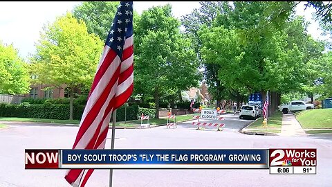 Tulsa Boy Scouts plant flags in neighborhoods for patriotic holidays