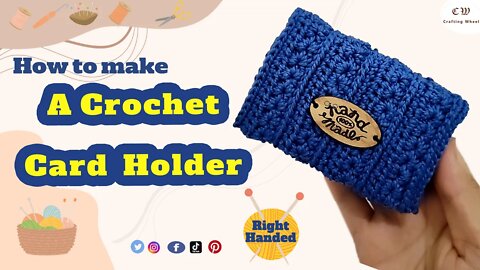 How to make a crochet card holder with subtitle ( Right Handed ).
