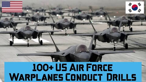 100+ US Airforce Warplanes conduct 24 hours drills with South Korea #usairforce #southkorea