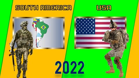 South America VS USA Comparación de poder militar de América del Sur VS EE. UU. 2022