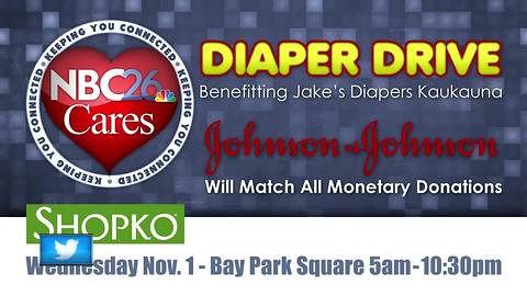 Jake's Diapers, NBC26 host 2nd Annual Diaper Drive