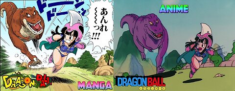 Original Dragonball - Kid Chichi Kills a Dinosaur (Anime VS Manga Comparisions) [New Updated version]