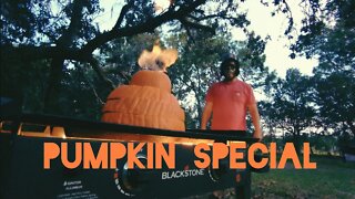 Pumpkins go Boom. #halloween #pumpkin #blackstone #chicken #slug #amos