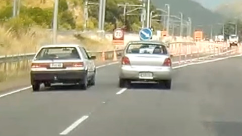 Angry Driver Almost Gets Run Off The Road, Evades Karma By The Hair