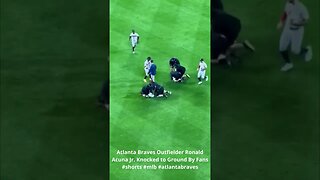 Atlanta Braves Outfielder Ronald Acuna Jr Knocked to Ground By Fans #shorts #mlb #atlantabraves