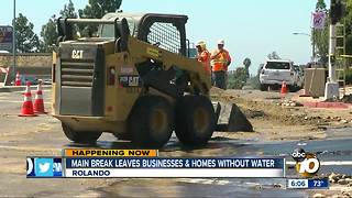 Main break leaves businesses and homes without water