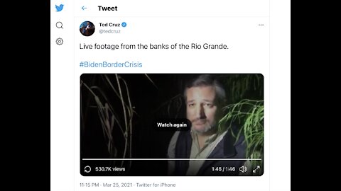 Senator Ted Cruz Visits Boarder - Tweets VIDEO