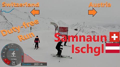 [4K] Skiing Ischgl/Samnaun, Duty-free Run In The Snow - Tax-free Shopping! AUT/CH, GoPro HERO11