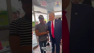 Donald Trump, Interacts With A Supporter At A Waffle House