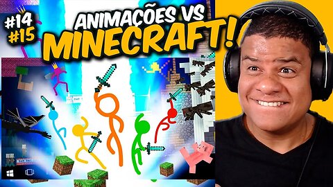 ANIMAÇÕES vs MINERCRAFT | EPISODIOS 14 e 15 | React Anime Pro