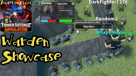 AndersonPlays Roblox 🍕[PIZZA]🎂 Tower Defense Simulator Update - New Warden Showcase