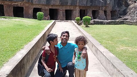 Lilly Grace visited undavalli caves in India