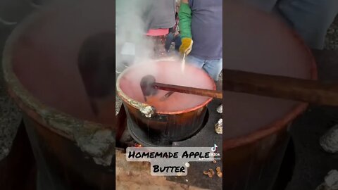 Homemade Apple Butter in a Copper Kettle in Appalachia