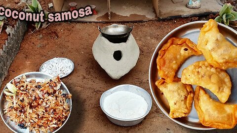 miniature sweet coconut samosa | coconut samosa recipe | miniature cooking