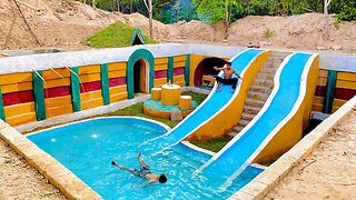 120 Days Building an Underground House With a Water Slide