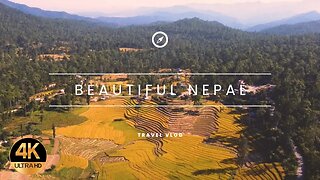 Beautiful Aerial View of NEPAL 🇳🇵 - by drone | Rice Harvest time | - 4K