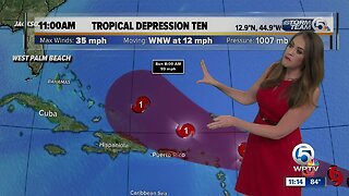 Tropical Depression 10 forms in central Atlantic Ocean, forecast to become Hurricane Imelda