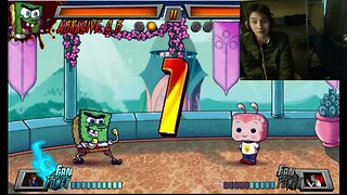 Sqeep The Alien VS Abrasive SpongeBob In A Nickelodeon Super Brawl 3 Battle With Live Commentary