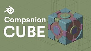 Companion Cube Modeling Blender 3D