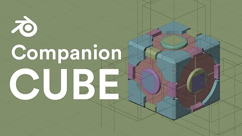 Companion Cube Modeling Blender 3D