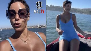 55 Year Old Nicole Murphy Shows Off Her Swimsuit Bawdy While Speedboating Wit New Boo! 🚤