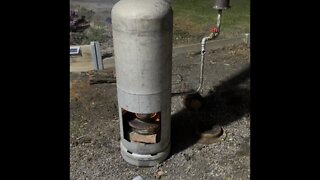 Waste oil heater - first test