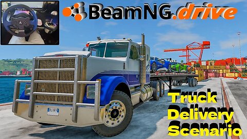 BeamNG Drive | Truck Delivery of 3 Sports Car's with TIGHT TURNS | Steering Wheel Gameplay