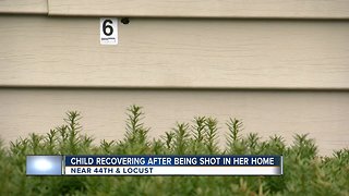 Child recovering after being shot in her home