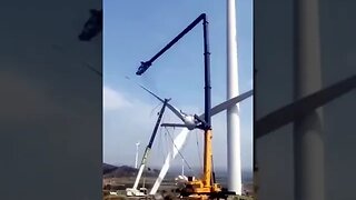 Watch That Wind Turbine Fall Apart over a Giant Crane 😱😱😱😱