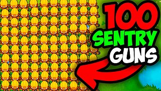 How Far Can 100 SENTRY GUNS Go In BTD 6?