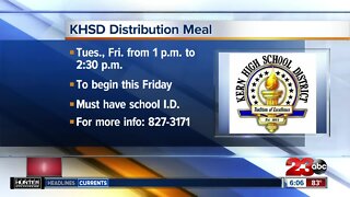 KHSD distribution meal schedule